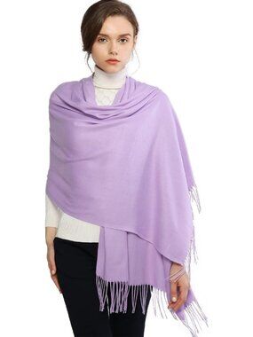 Women's Lavender Wedding Bridal Scarf Pashmina Shawls Long Large Scarves
